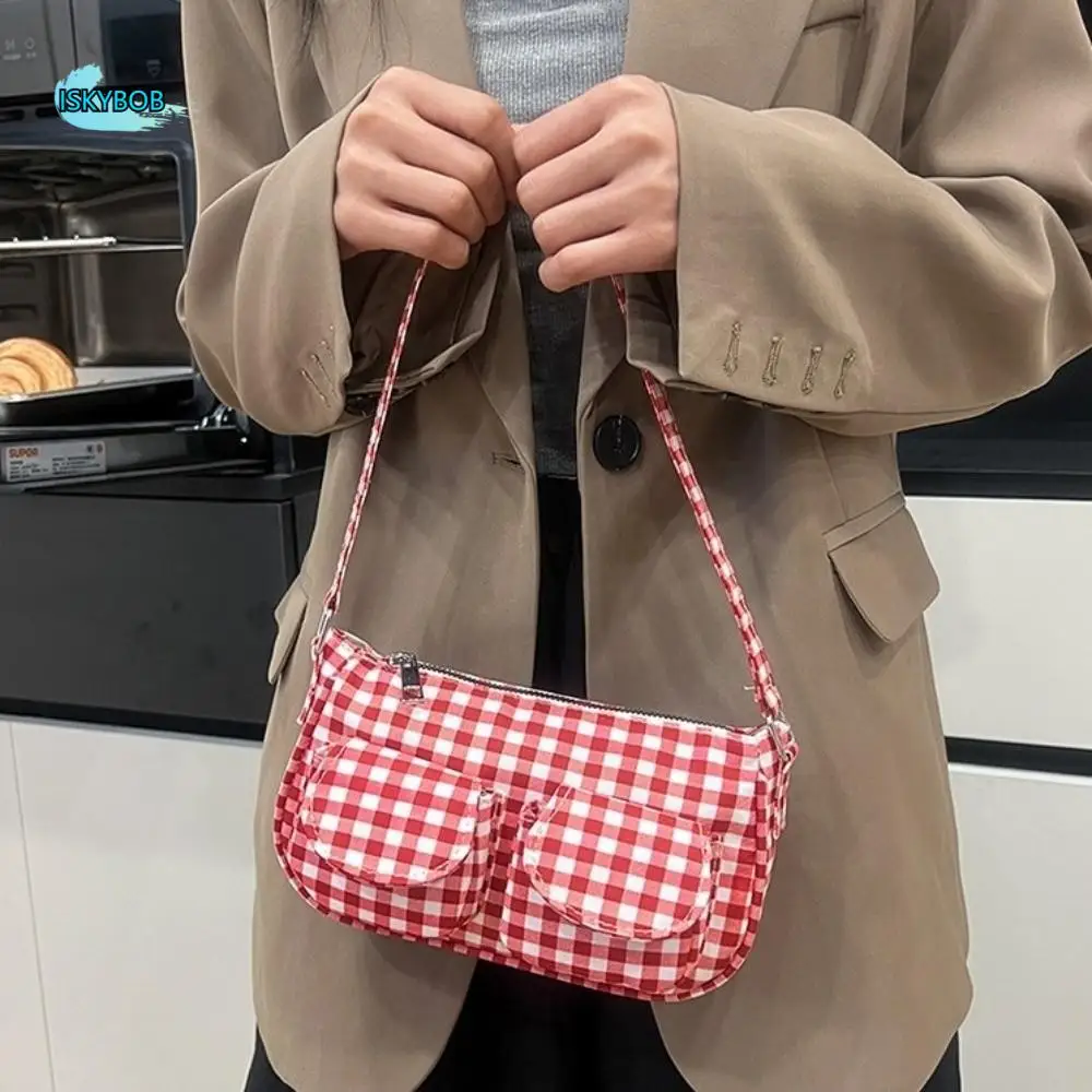Multifunctional Multiple Pockets Plaid Shoulder Bag Harajuku Y2K Canvas Handbag Lightweight Korean Style Underarm Bag Daily
Multifunctional Multiple Pockets Plaid Shoulder Bag Harajuku Y2K Canvas Handbag Lightweight Korean Style Underarm Bag Daily