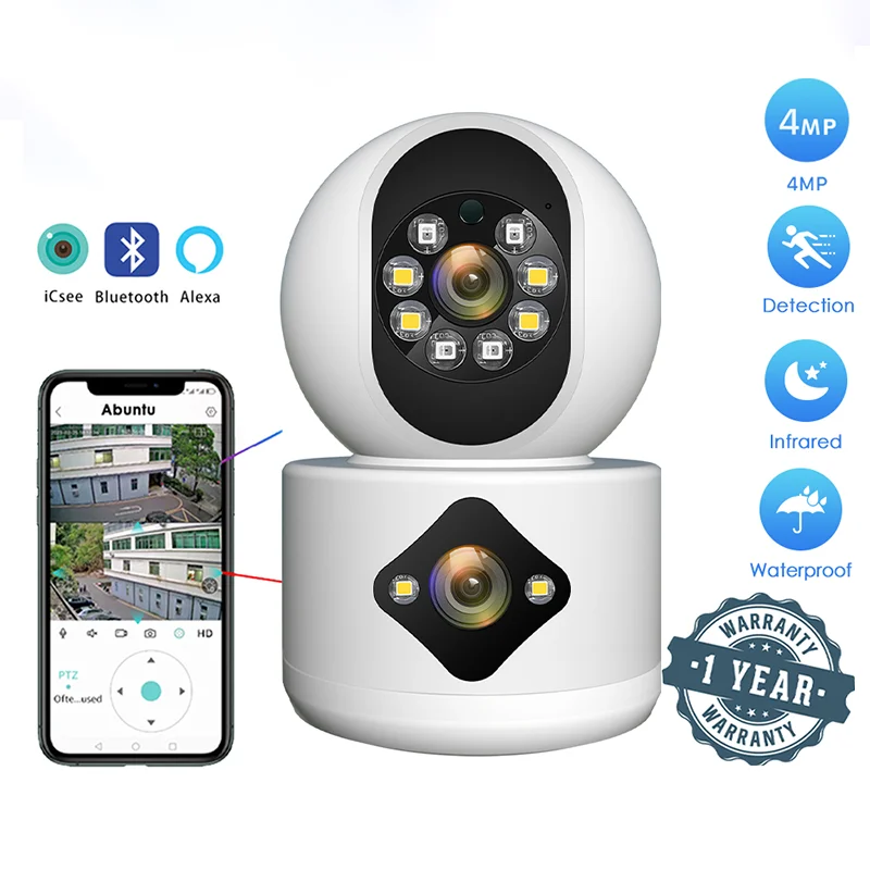 4MP 2K WIFI Camera Home Security Indoor Surveillance Camera Baby Pet Monitor Auto Tracking Dome Wireless PTZ IP Camera P2P ICsee 
4MP 2K WIFI Camera Home Security Indoor Surveillance Camera Baby Pet Monitor Auto Tracking Dome Wireless PTZ IP Camera P2P ICsee