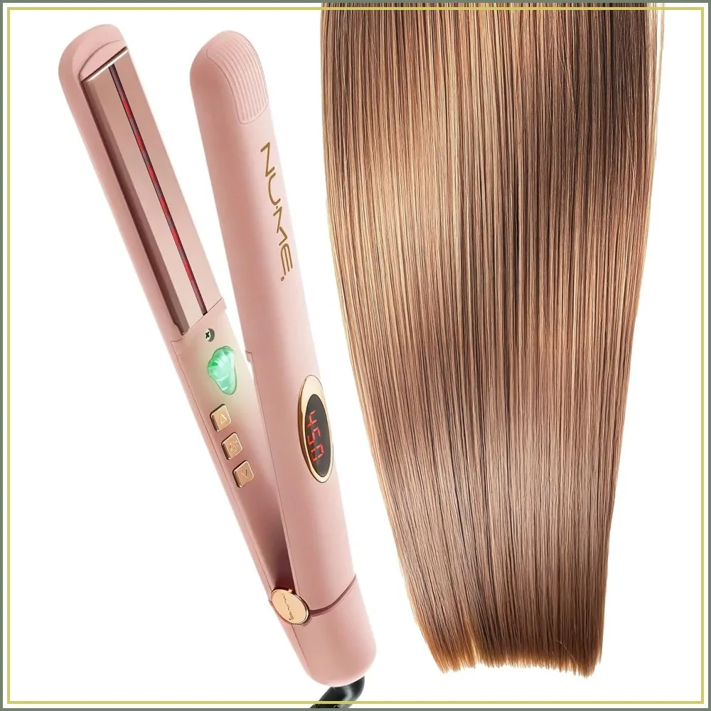 1 Inch Tourmaline Flat Iron with Floating Plates, Negative Ion Booster & Infrared Light, Ultra-Smooth Shiny Results for All Hair Types
1 Inch Tourmaline Flat Iron with Floating Plates, Negative Ion Booster & Infrared Light, Ultra-Smooth Shiny Results for All Hair Types