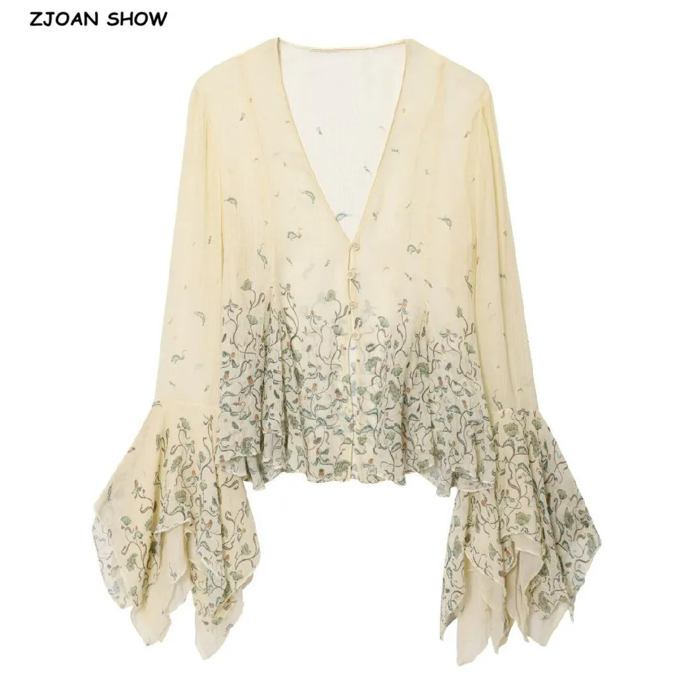 Женская шифоновая рубашка BOHO с абрикосовым цветочным принтом и длинными оборками, расклешенными рукавами, v-образным вырезом и открытыми пуговицами, блузка-кимоно, перспективная накидка
Женская шифоновая рубашка BOHO с абрикосовым цветочным принтом и длинными оборками, расклешенными рукавами, v-образным вырезом и открытыми пуговицами, блузка-кимоно, перспективная накидка