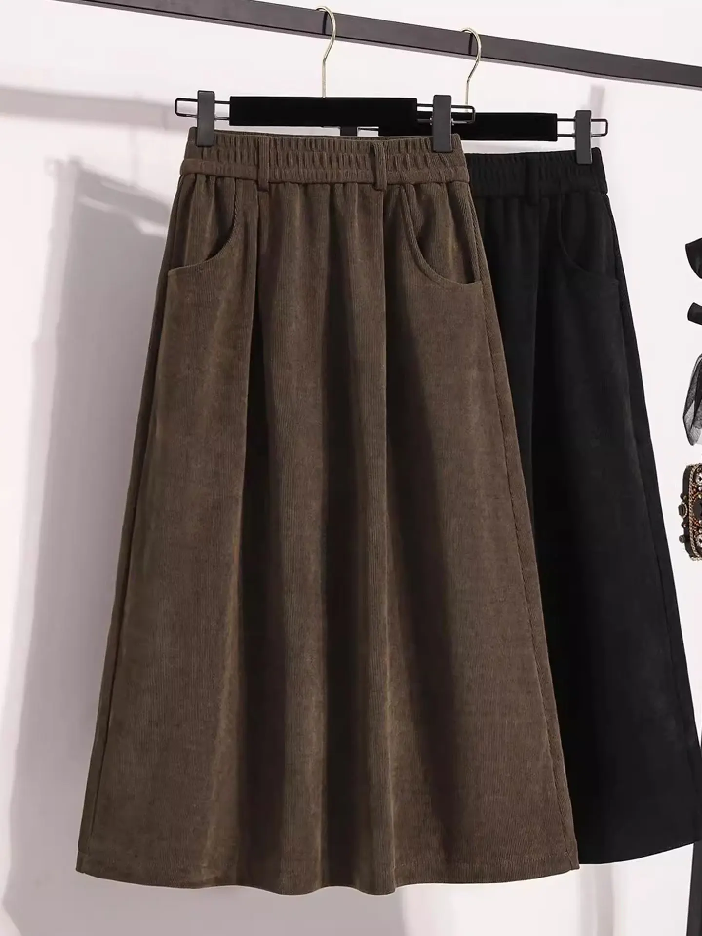 Brown A-Line Long Skirt Women's Autumn Winter plus Size High Waist Belly Covering Pleated Casual Sle Thiened PU Fabric
Brown A-Line Long Skirt Women's Autumn Winter plus Size High Waist Belly Covering Pleated Casual Sle Thiened PU Fabric