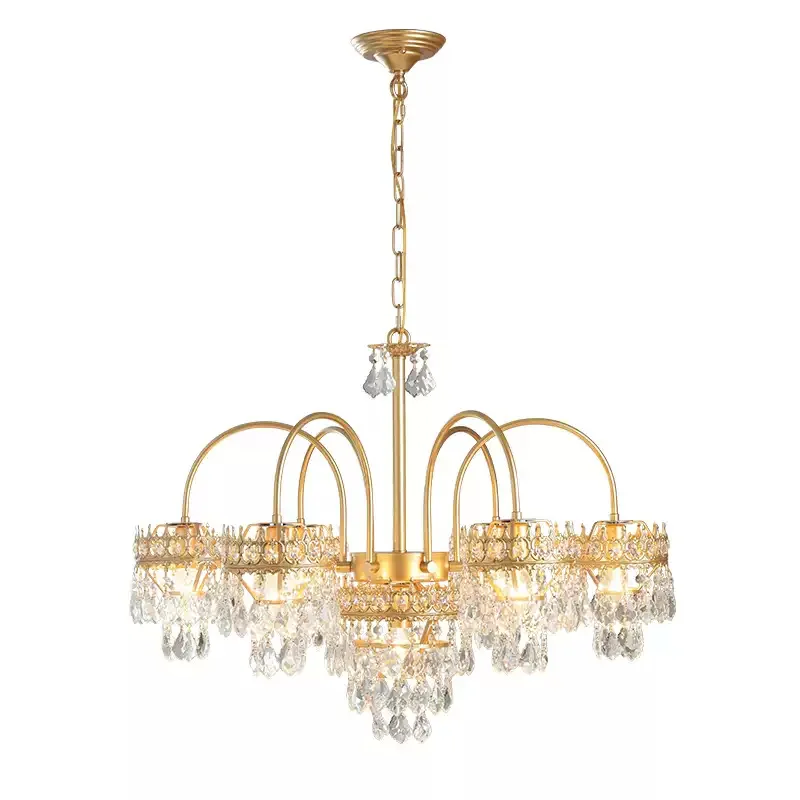 Master bedroom light luxury crystal French chandelier, warm villa retro living room luxury romantic chandelier
Master bedroom light luxury crystal French chandelier, warm villa retro living room luxury romantic chandelier