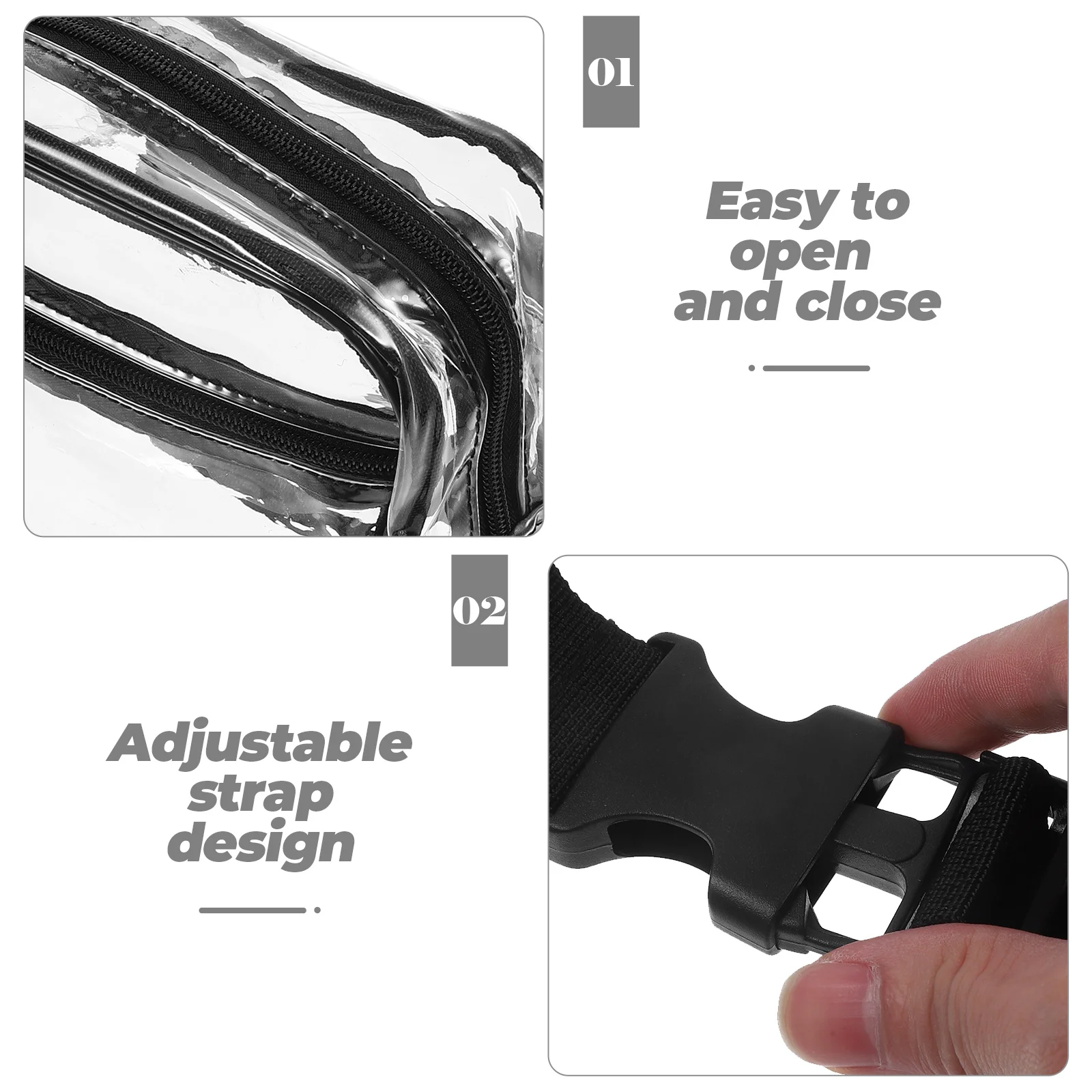 Transparent Clear Belt Bag Water-Resistant Fanny Pack for Travel Hiking Camping Daily Use Durable Buckle Adjustable Strap
Transparent Clear Belt Bag Water-Resistant Fanny Pack for Travel Hiking Camping Daily Use Durable Buckle Adjustable Strap