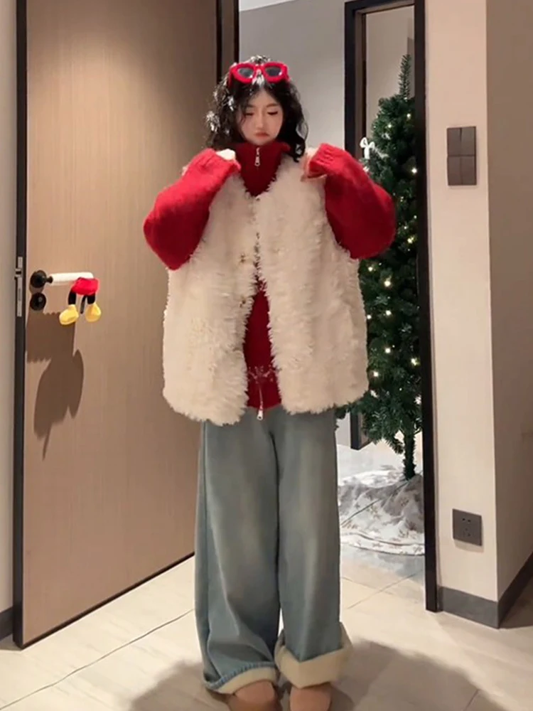 Korean Sle Sweet Thiened Winter Sweater Set Women's High Waist Pure Color Floral Embroidery Fluffy Outerwear for New Year
Korean Sle Sweet Thiened Winter Sweater Set Women's High Waist Pure Color Floral Embroidery Fluffy Outerwear for New Year