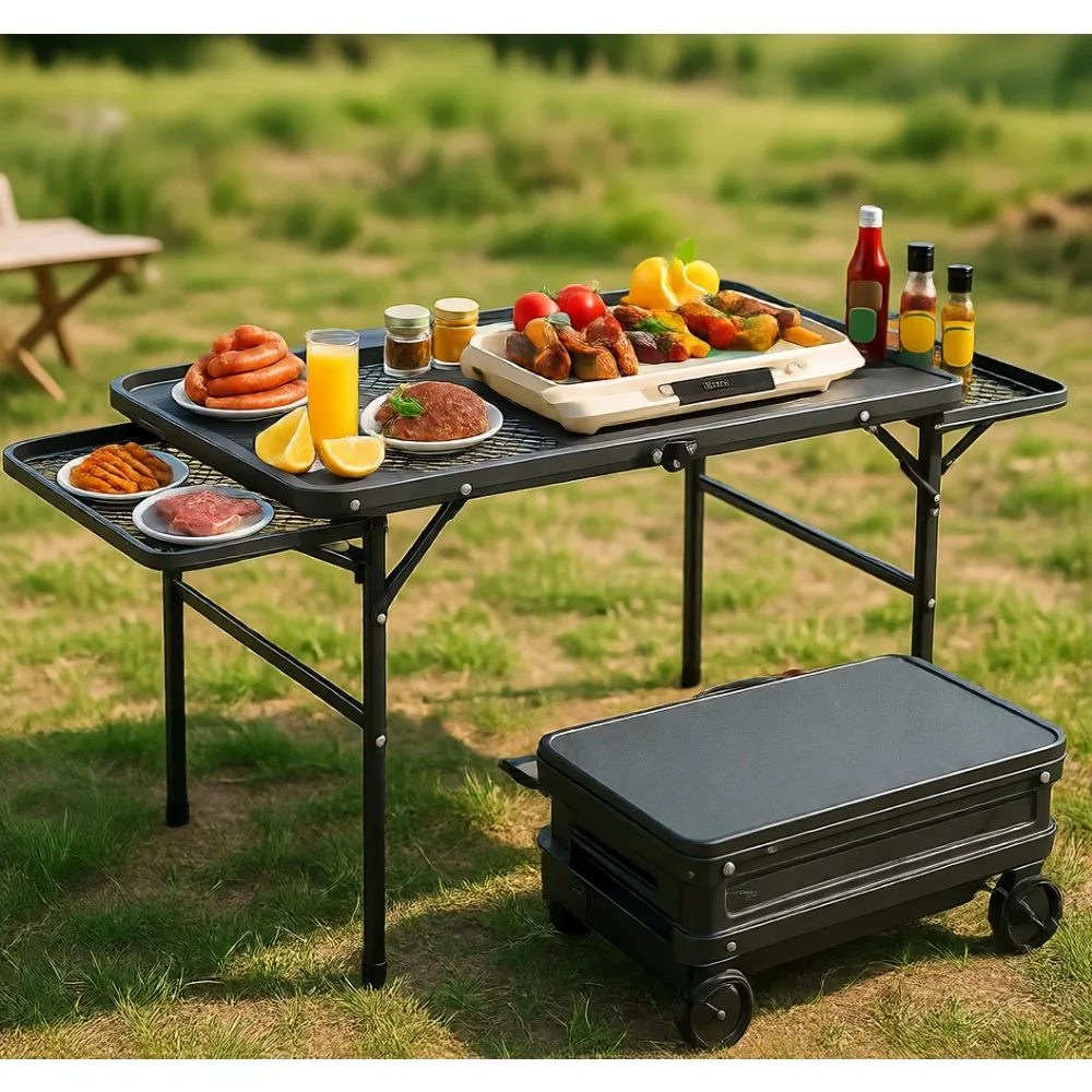 Adjustable Height Folding Camping Table with Dual Tops Portable Metal Outdoor Cooking Station for Picnic BBQ
Adjustable Height Folding Camping Table with Dual Tops Portable Metal Outdoor Cooking Station for Picnic BBQ