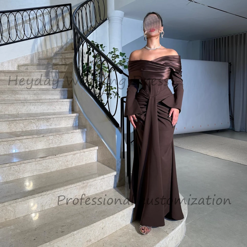 Heyday Pretty Dress Customized Ruched A-Line Off-the-shoulder Sleeves Formal Evening Dress Ankle Length Party Dress For Women
Heyday Pretty Dress Customized Ruched A-Line Off-the-shoulder Sleeves Formal Evening Dress Ankle Length Party Dress For Women