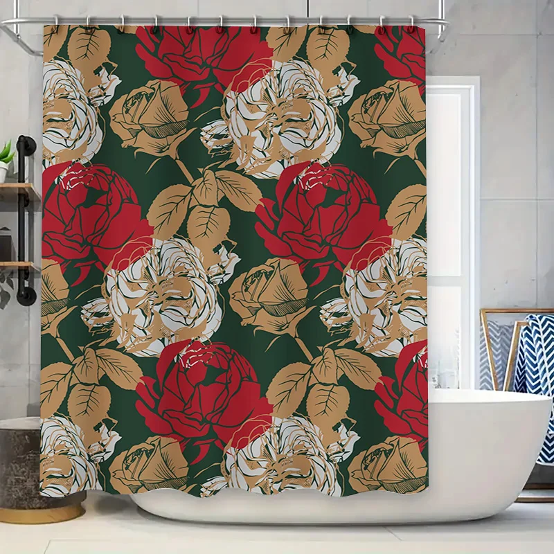 Luxury Red Floral Printed Shower Curtain Waterproof Fabric Bathroom Decor Set with Rings Home Garden
Luxury Red Floral Printed Shower Curtain Waterproof Fabric Bathroom Decor Set with Rings Home Garden