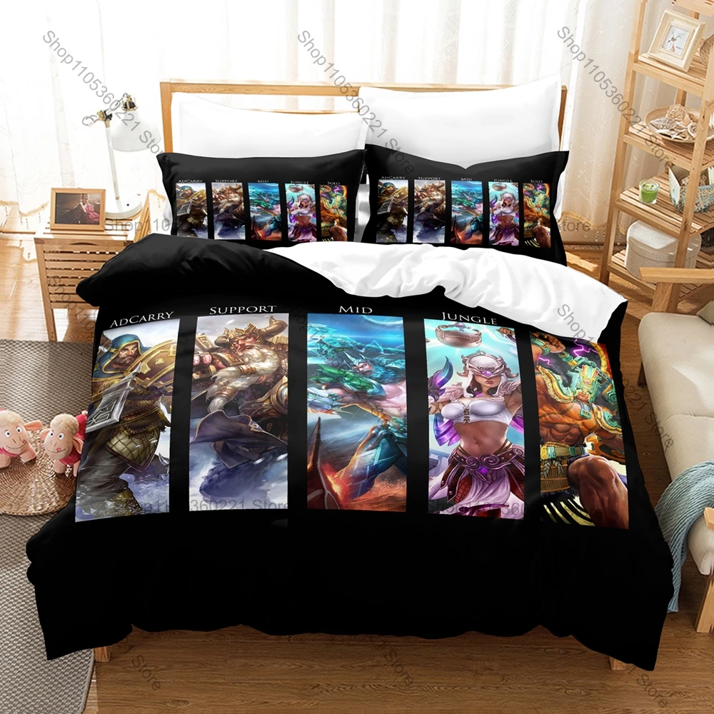 Video Game Smite Bedding Set, Duvet Cover & 2 Pillowcases, Mythology Character Pattern Breathable Fabric All Season Use
Video Game Smite Bedding Set, Duvet Cover & 2 Pillowcases, Mythology Character Pattern Breathable Fabric All Season Use