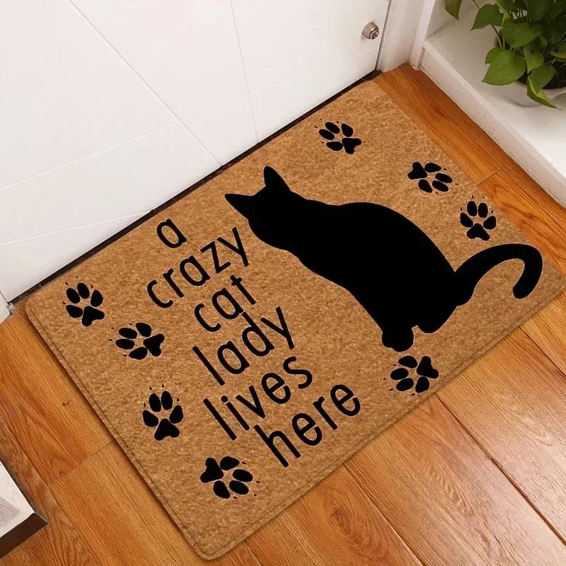 Crazy Cat Lady Door Mat with Cat Silhouette & Paw Prints Non-Slip Floor Mat for Home Entrance Pet Lover Decoration
Crazy Cat Lady Door Mat with Cat Silhouette & Paw Prints Non-Slip Floor Mat for Home Entrance Pet Lover Decoration