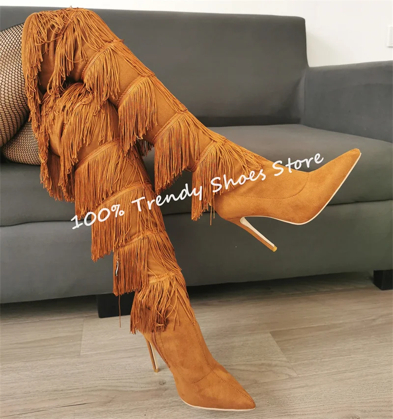 Fashion Tassel Decor Over-The-Knee Women Long Boots Pointed Toe High Heel Zip Winter Warm Boots Ladies Party Dress Shoes
Fashion Tassel Decor Over-The-Knee Women Long Boots Pointed Toe High Heel Zip Winter Warm Boots Ladies Party Dress Shoes