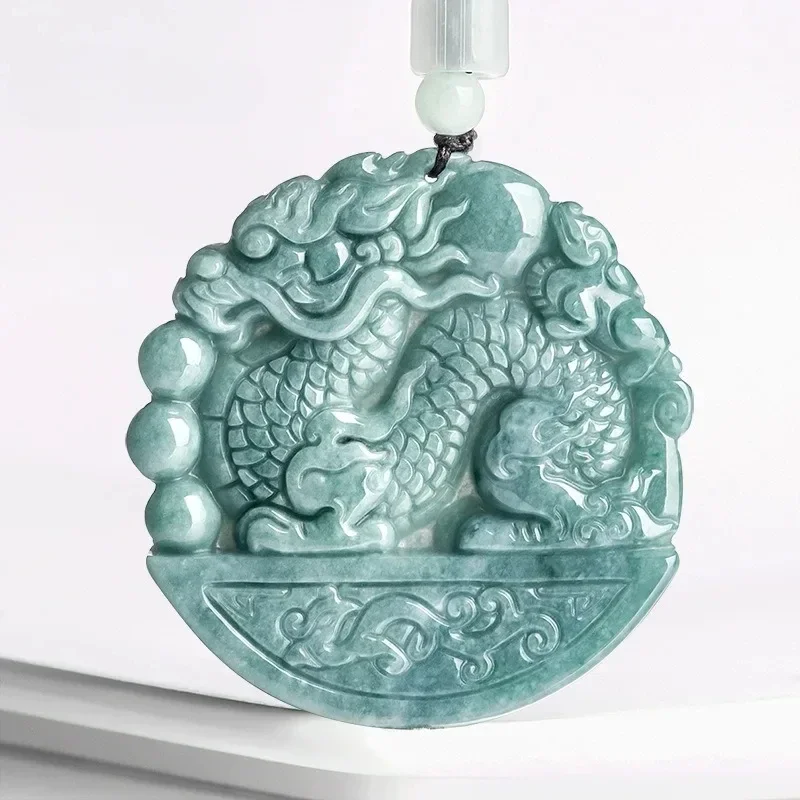 Natural Jadeite Blue Water Dragon Play Beads Charm Dragon Pendant Exquisite Carving High-grade Men and Women Jewelry Gifts
Natural Jadeite Blue Water Dragon Play Beads Charm Dragon Pendant Exquisite Carving High-grade Men and Women Jewelry Gifts