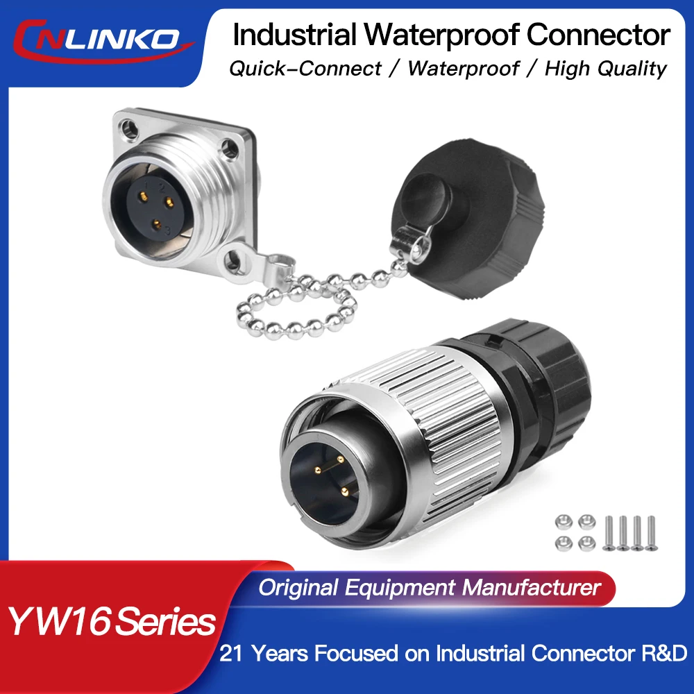 CNLINKO YW16 Waterproof Electrical Connector IP67 16mm 3 Pin 9 Pin Cable Joint for Automotive LED Light Marine Industrial Wiring
CNLINKO YW16 Waterproof Electrical Connector IP67 16mm 3 Pin 9 Pin Cable Joint for Automotive LED Light Marine Industrial Wiring