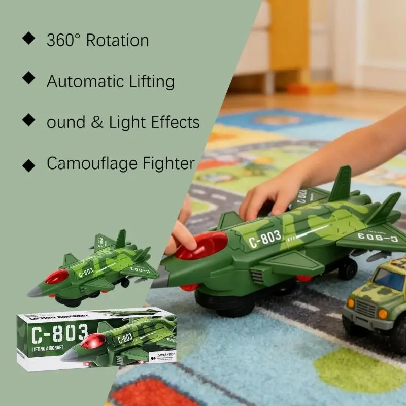 Electric Fighter Jet Toy With 360 Degree Rotation And Automatic Lift Function For Kids Outdoor Indoor Role Play Game A2UB
Electric Fighter Jet Toy With 360 Degree Rotation And Automatic Lift Function For Kids Outdoor Indoor Role Play Game A2UB
