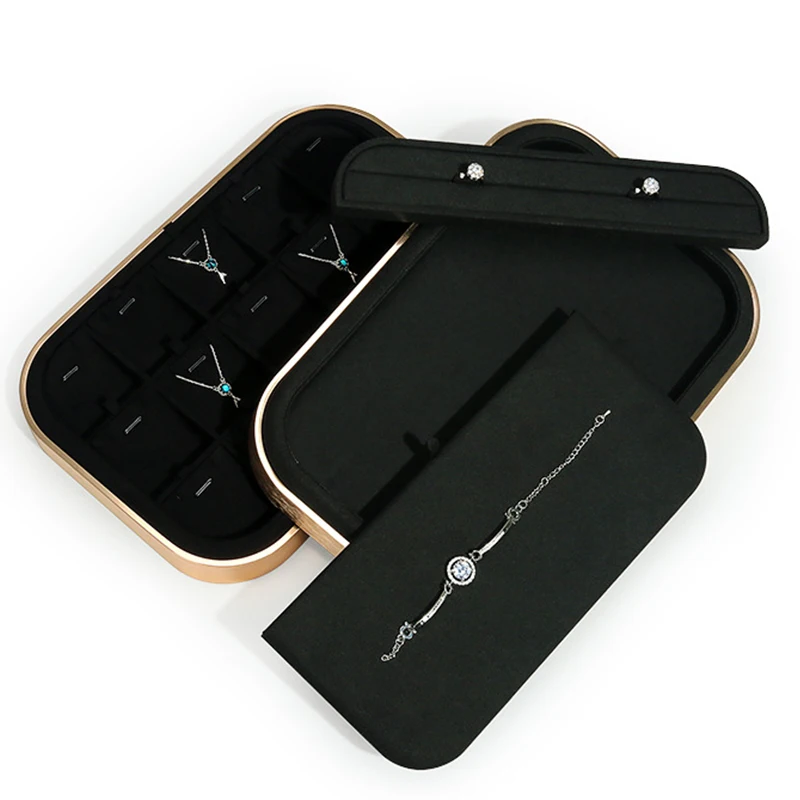 Black super-fine fiber jewelry display tray, high-end necklace, ring and jewelry display props
Black super-fine fiber jewelry display tray, high-end necklace, ring and jewelry display props