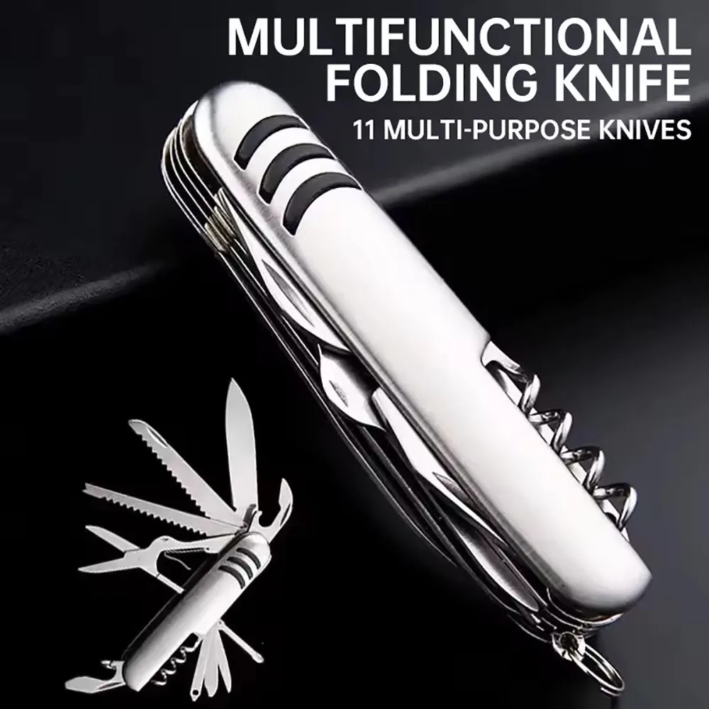 Stainless Steel Multifunctional Folding Knife, Swiss Army Knife, Camping Knife, Fruit Knife, Universal Barbecue Knife, 1pcs
Stainless Steel Multifunctional Folding Knife, Swiss Army Knife, Camping Knife, Fruit Knife, Universal Barbecue Knife, 1pcs