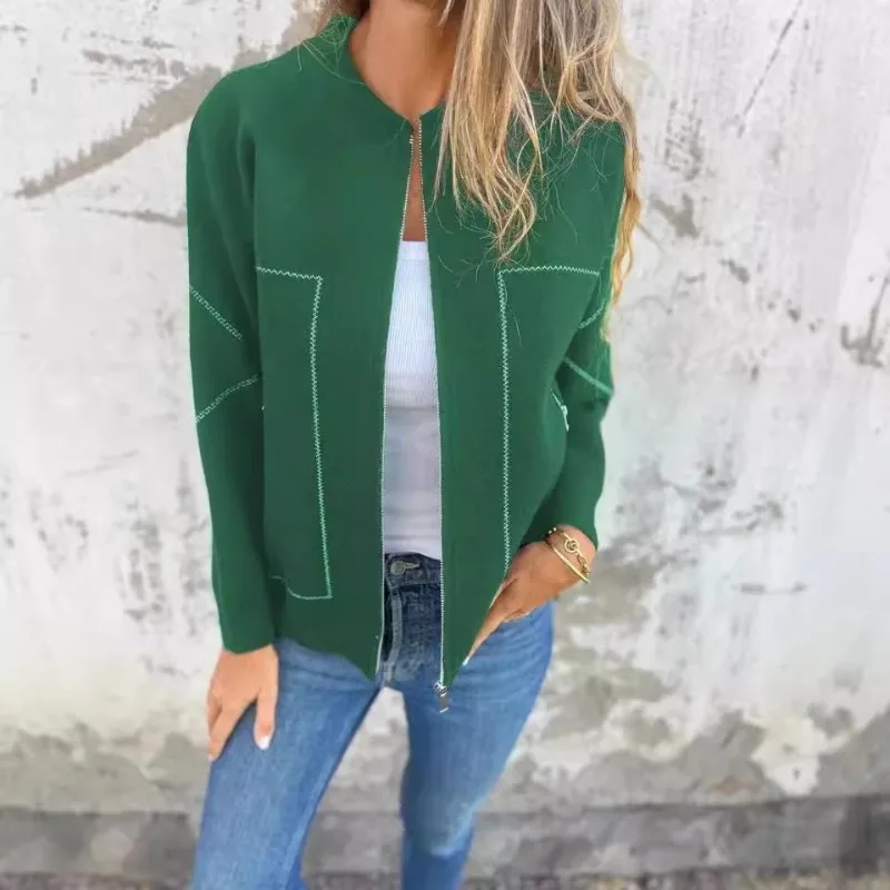 Women's Fall Winter Casual Zipper Jackets Coat Solid Color Long Sleeve Jackets With Pocket Fashion Lady Chic Outerwear Tops
Women's Fall Winter Casual Zipper Jackets Coat Solid Color Long Sleeve Jackets With Pocket Fashion Lady Chic Outerwear Tops