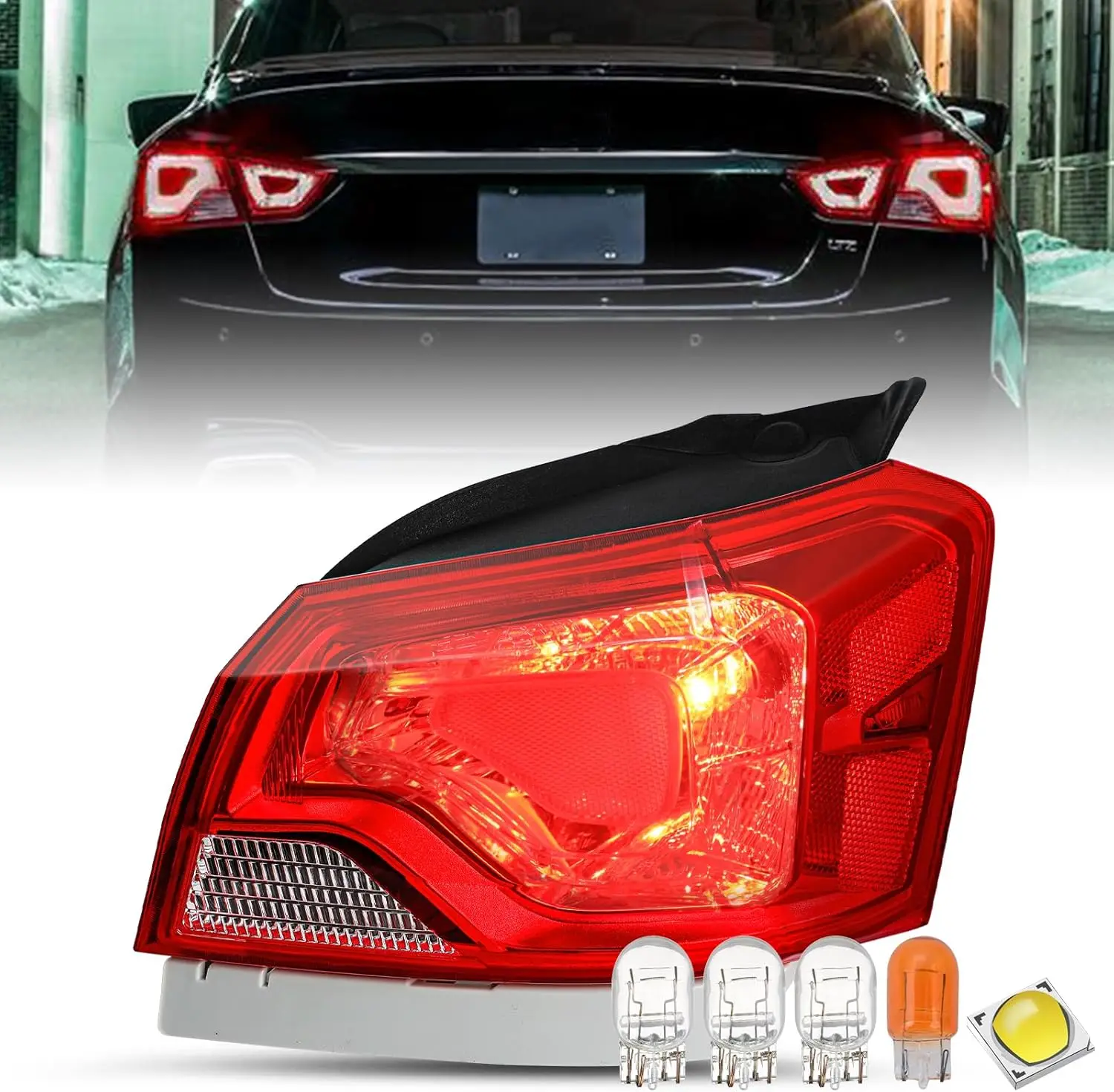 Галогенный задний фонарь для Chevy Impala 2014-2020 годов, правая сторона, замена OE с лампочками GM2805116 84247727
Галогенный задний фонарь для Chevy Impala 2014-2020 годов, правая сторона, замена OE с лампочками GM2805116 84247727