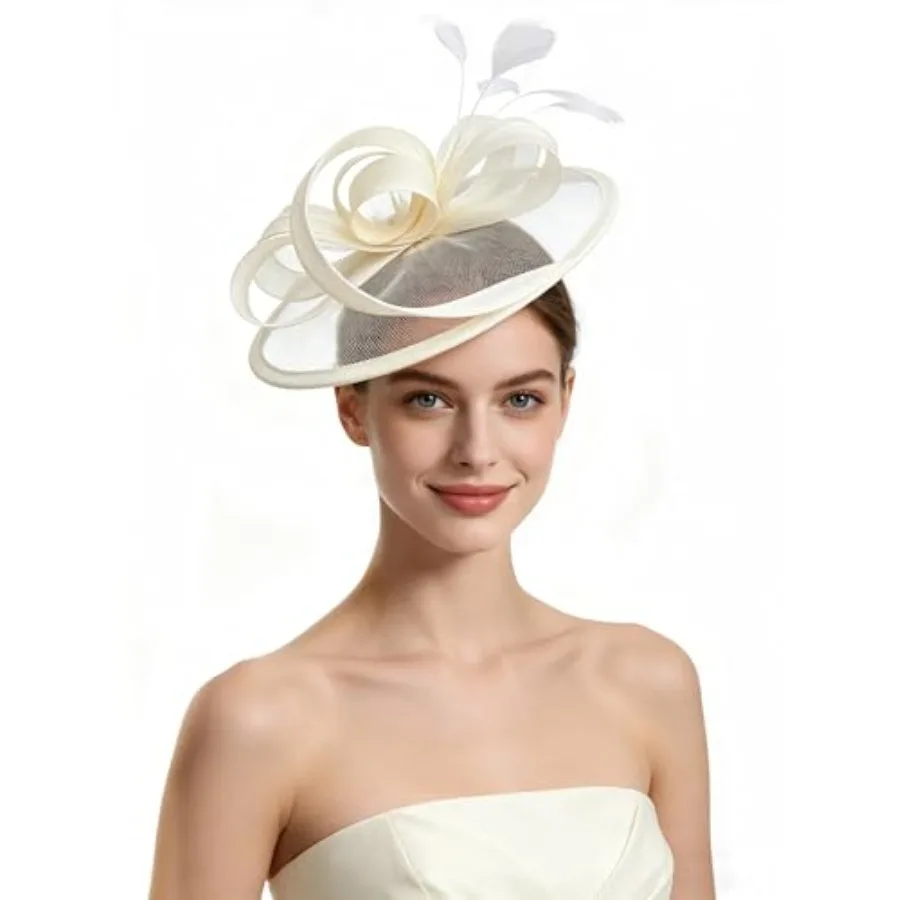 SAFERIN Fascinator for Women Hair Clip Hat Bowler Feather Flower Veil Wedding Party Tea Hat
SAFERIN Fascinator for Women Hair Clip Hat Bowler Feather Flower Veil Wedding Party Tea Hat