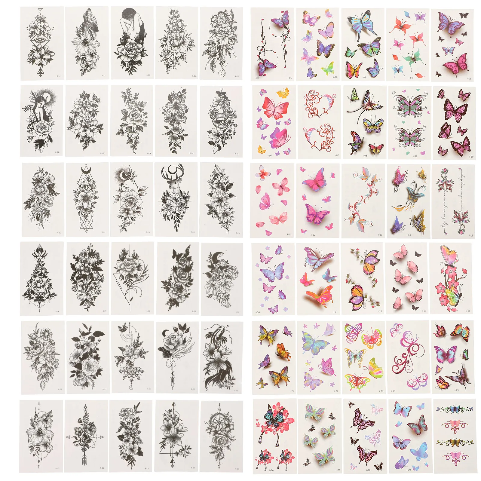 60pcs Temporary Tattoos Stickers Delicate Body Art Freshness Themed Exquisite Waterproof Long Lasting Safe Skin Adults
60pcs Temporary Tattoos Stickers Delicate Body Art Freshness Themed Exquisite Waterproof Long Lasting Safe Skin Adults