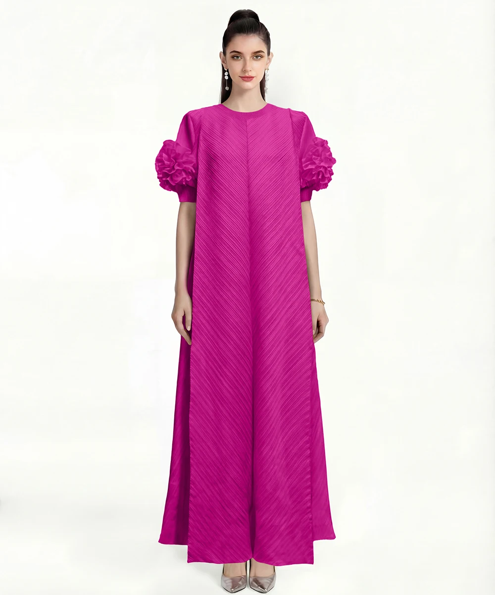 Miyake 3D Flower Pleated Loose Dress Women's 2026 Summer Korean Fashion Simple Round Neck OverSize Big Stretch Long Dress
Miyake 3D Flower Pleated Loose Dress Women's 2026 Summer Korean Fashion Simple Round Neck OverSize Big Stretch Long Dress