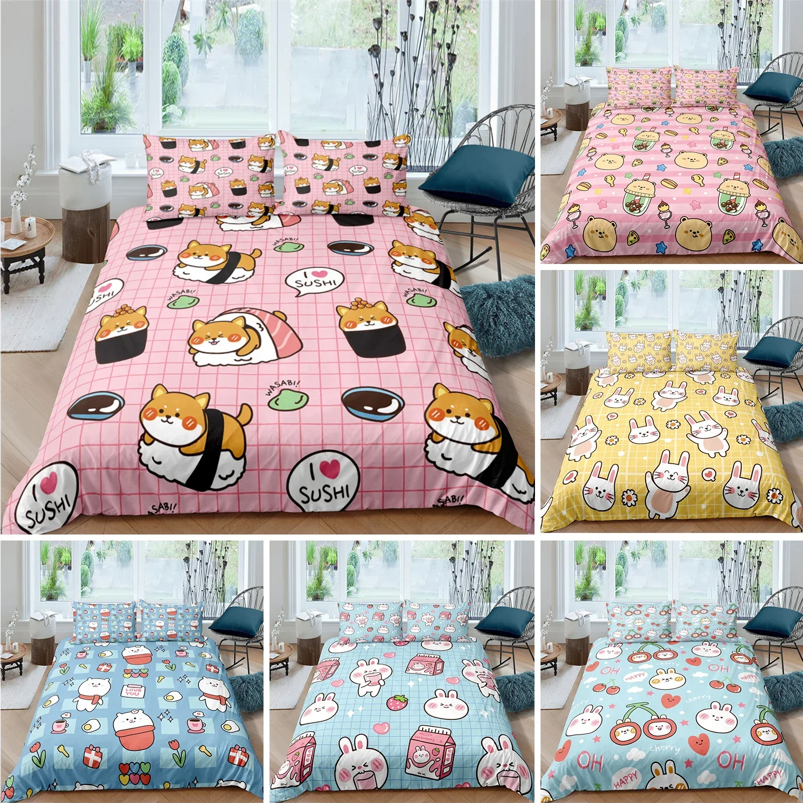Cartoon Cute Dog/Rabbit Duvet Cover 3D Printed Nordic Bedding Set Pillowcase Double Twin Full Queen King Adult Kids Quilt Cover
Cartoon Cute Dog/Rabbit Duvet Cover 3D Printed Nordic Bedding Set Pillowcase Double Twin Full Queen King Adult Kids Quilt Cover