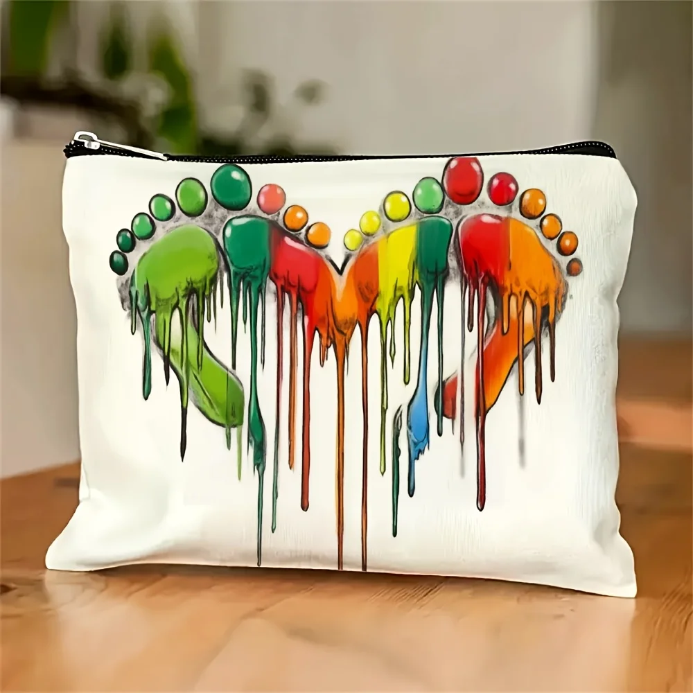 A Artistic Rainbow Footprints Makeup Bag- Multifunctional Zipper Pouch, Jewelry Storage Bag
A Artistic Rainbow Footprints Makeup Bag- Multifunctional Zipper Pouch, Jewelry Storage Bag