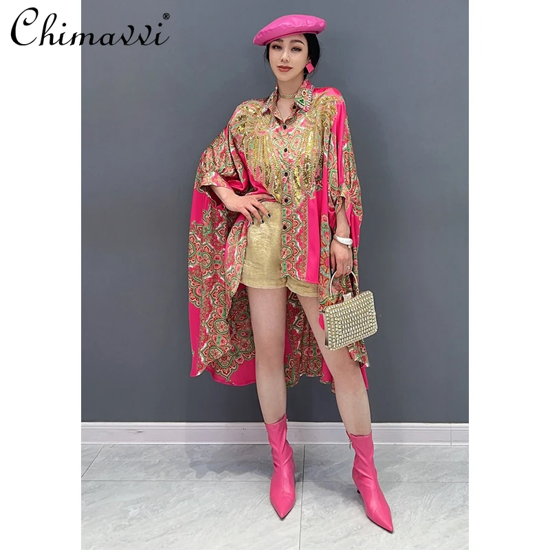2025 Summer New Women's Long Shirt Loose Large Size Printed Shirt Heavy Industry Hot Diamond Long Sleeve High Street Blouse
2025 Summer New Women's Long Shirt Loose Large Size Printed Shirt Heavy Industry Hot Diamond Long Sleeve High Street Blouse