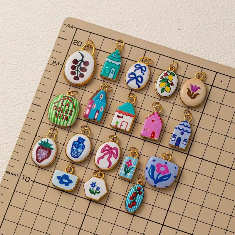 Fashion Oval Painted Oil Drop Pendant Cute Flower House Printing Charm For Jewelry Making Necklace Earring Hanging Accessories
Fashion Oval Painted Oil Drop Pendant Cute Flower House Printing Charm For Jewelry Making Necklace Earring Hanging Accessories