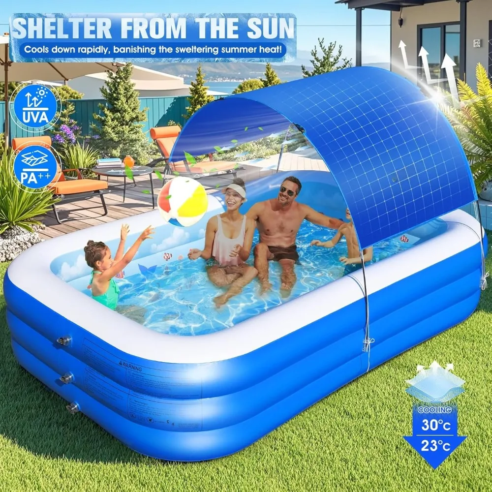 Inflatable Pool with Canopy,Upgraded Inflatable Swimming Pool ,Large Inflatable Blow up Pools,Ocean Theme Oversized 105"x75"x25"
Inflatable Pool with Canopy,Upgraded Inflatable Swimming Pool ,Large Inflatable Blow up Pools,Ocean Theme Oversized 105"x75"x25"