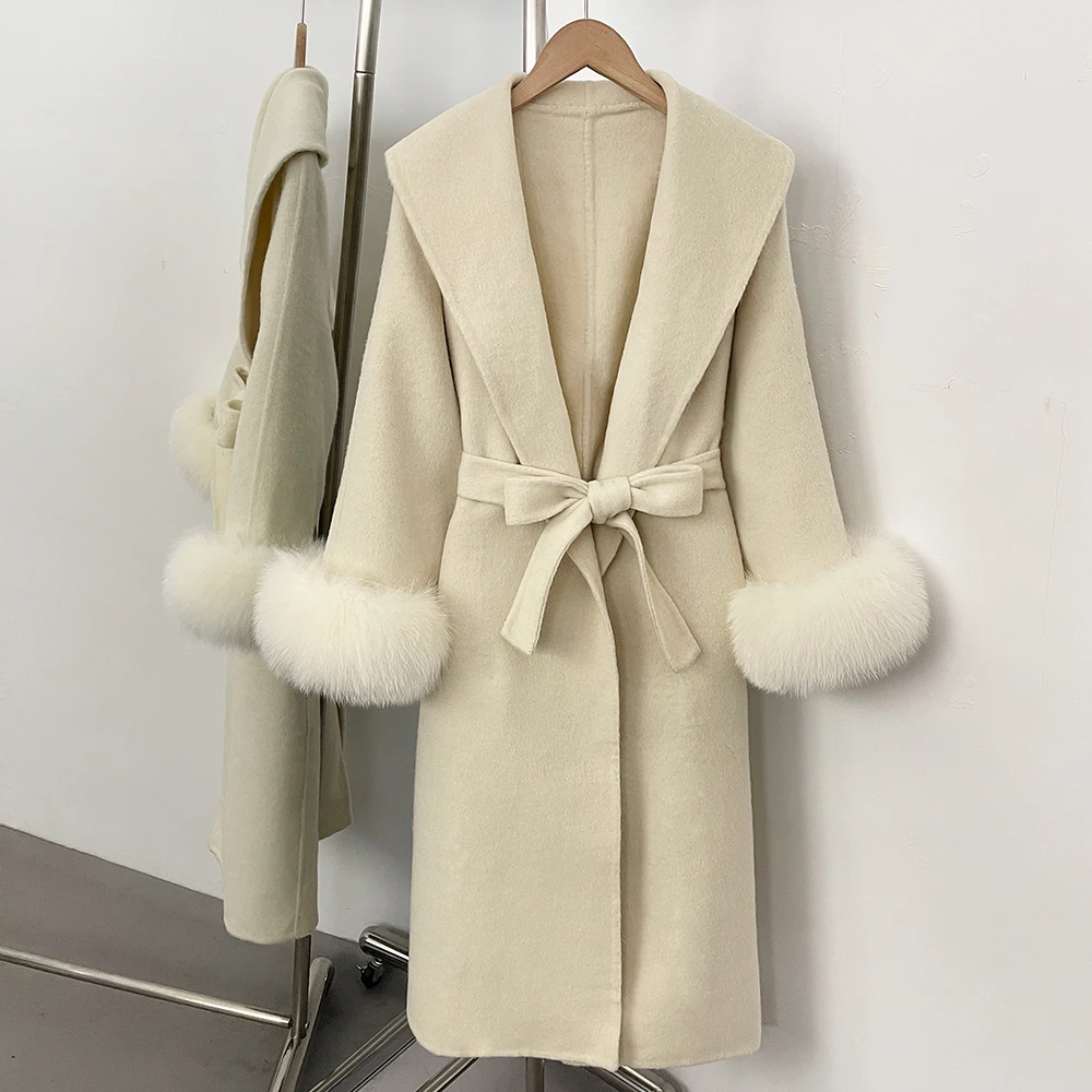 Women Woolen Jacket with Fur Real Fox Fur Coat Spring Large Lapel Winter New Wool Coat Woman Female Long Fox Fur Wool Jacket
Women Woolen Jacket with Fur Real Fox Fur Coat Spring Large Lapel Winter New Wool Coat Woman Female Long Fox Fur Wool Jacket