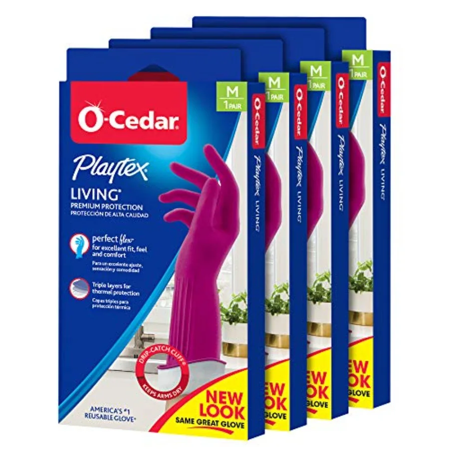 O-Cedar Gloves Living Reuseable Rubber Cleaning Gloves, Premium Protection, Size - Medium 1 Pair - 4 Pack
O-Cedar Gloves Living Reuseable Rubber Cleaning Gloves, Premium Protection, Size - Medium 1 Pair - 4 Pack