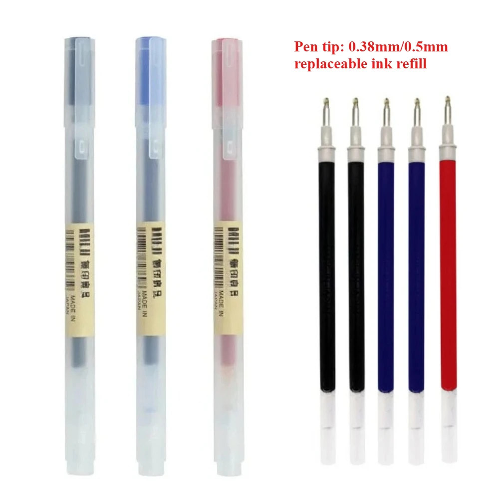 0.38/0.5mm Ink Refills Rod Handle MUJIs Gel Pen Set Stationery Office Student Business Signature Pen Black/Red/Blue/Deep blue
0.38/0.5mm Ink Refills Rod Handle MUJIs Gel Pen Set Stationery Office Student Business Signature Pen Black/Red/Blue/Deep blue