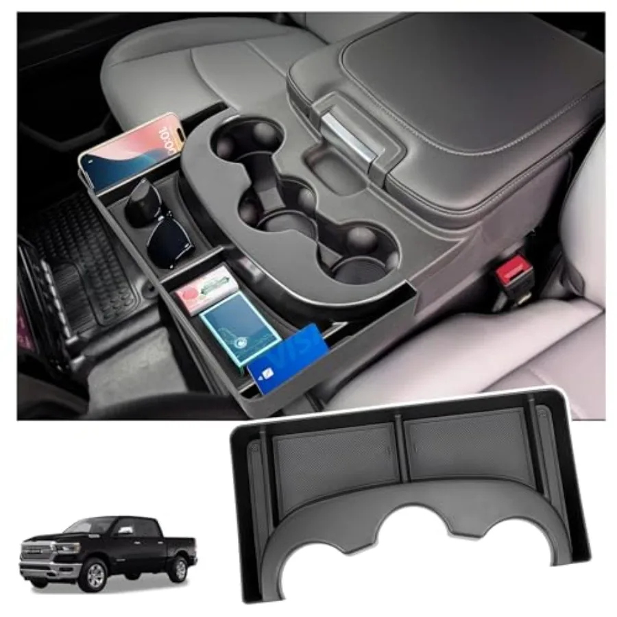 Center Console Cup Holder Organizer Compatible with 2013-2024 Dodge RAM 1500/1500 Classic, 2013-2026 RAM 2500/3500 Accessories,
Center Console Cup Holder Organizer Compatible with 2013-2024 Dodge RAM 1500/1500 Classic, 2013-2026 RAM 2500/3500 Accessories,
