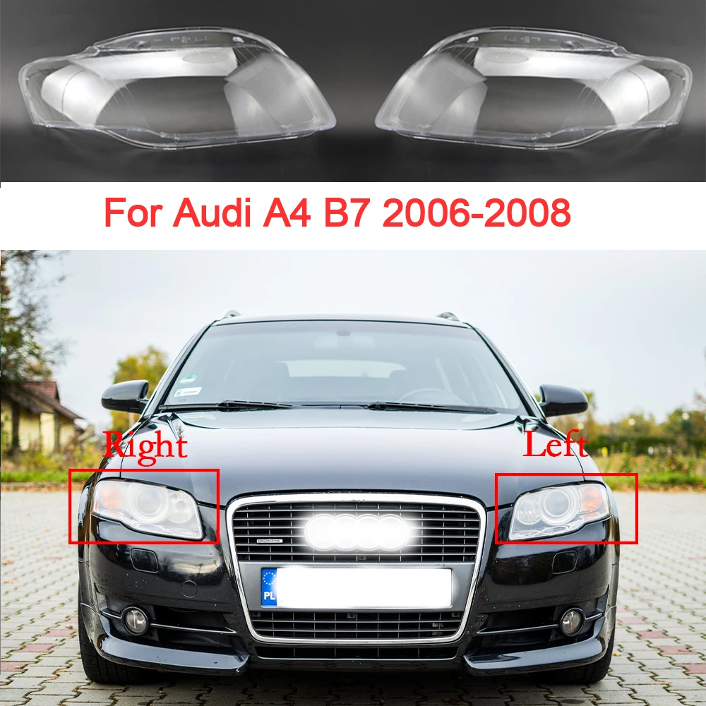 Крышка автомобильной фары слева/правая для Audi A4 B7 2006 2007 2008, сменная прозрачная крышка фары, линзы, автомобильные аксессуары
Крышка автомобильной фары слева/правая для Audi A4 B7 2006 2007 2008, сменная прозрачная крышка фары, линзы, автомобильные аксессуары