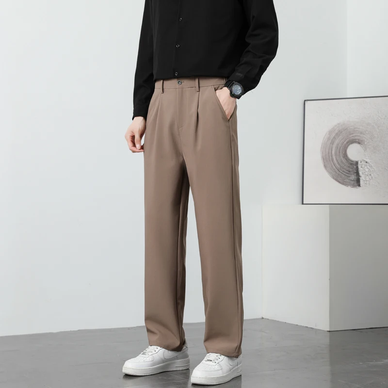 Men's Light Business Style Ice Silk Breathable Pendant Anti-wrinkle Khaki Straight Casual Trousers Summer Thin Wide-leg Trousers
Men's Light Business Style Ice Silk Breathable Pendant Anti-wrinkle Khaki Straight Casual Trousers Summer Thin Wide-leg Trousers