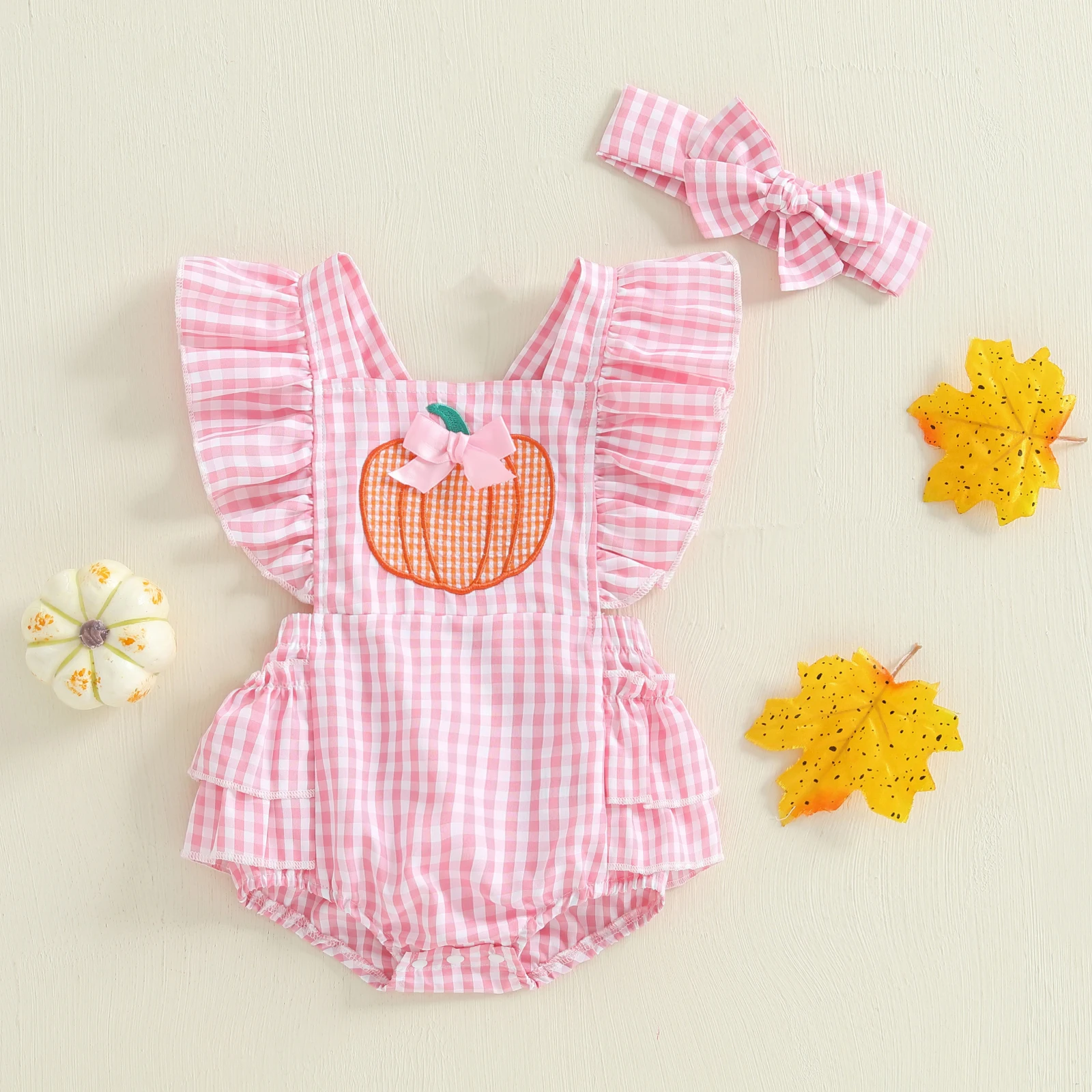 2025-06-14Lioraitiin Newborn Baby Girl Halloween Outfit Ruffle Sleeveless Bow Pumpkin Embroidery Romper Headband Set Clothes
2025-06-14Lioraitiin Newborn Baby Girl Halloween Outfit Ruffle Sleeveless Bow Pumpkin Embroidery Romper Headband Set Clothes