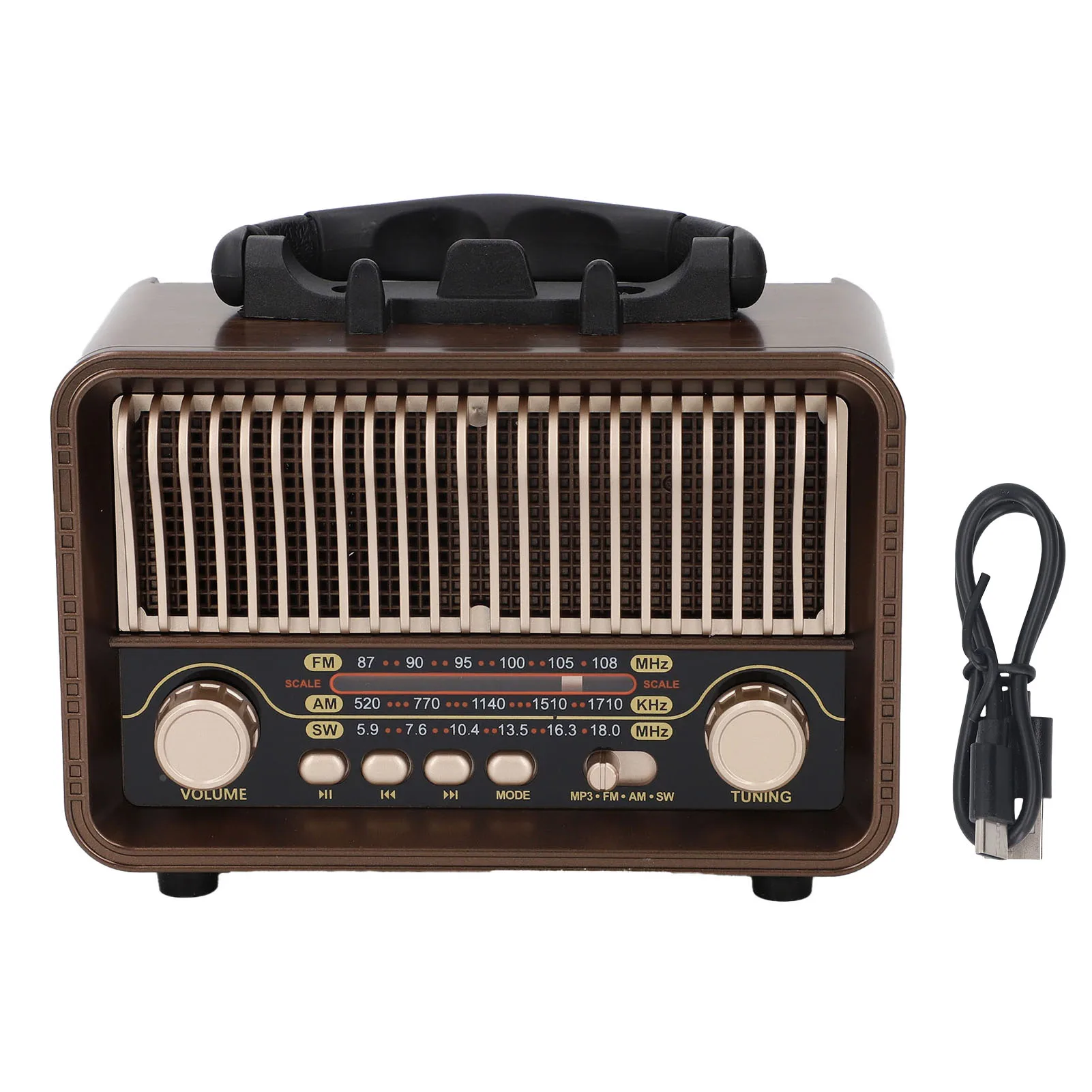 Portable AM FM Radio Retro Vintage Radio Portable AM FM SW Radio 5.4 1200mAh Battery with Antenna Type C AUX USB Port
Portable AM FM Radio Retro Vintage Radio Portable AM FM SW Radio 5.4 1200mAh Battery with Antenna Type C AUX USB Port