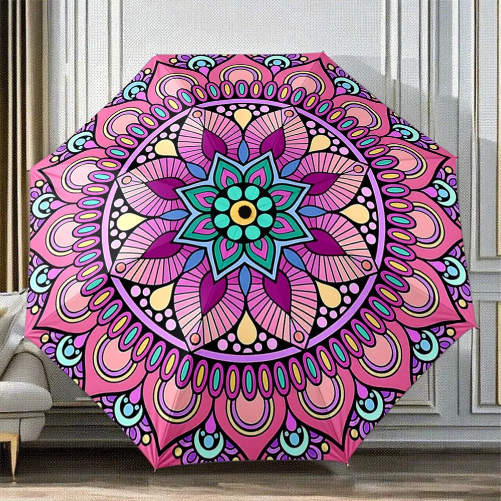 Automatic Open/Close Folding Umbrella with Color-Changing Mandala Design - 8-Rib Compact & Portable Collapsible Umbrella, Auto
Automatic Open/Close Folding Umbrella with Color-Changing Mandala Design - 8-Rib Compact & Portable Collapsible Umbrella, Auto