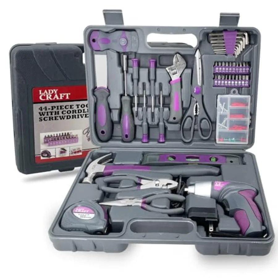 44PCS 4V Cordless Screwdriver Tool Kit Set Pink Color Tools Lady Tools Kit Home Repair Set Toolbox Hand Tool Kit Storage Case G
44PCS 4V Cordless Screwdriver Tool Kit Set Pink Color Tools Lady Tools Kit Home Repair Set Toolbox Hand Tool Kit Storage Case G