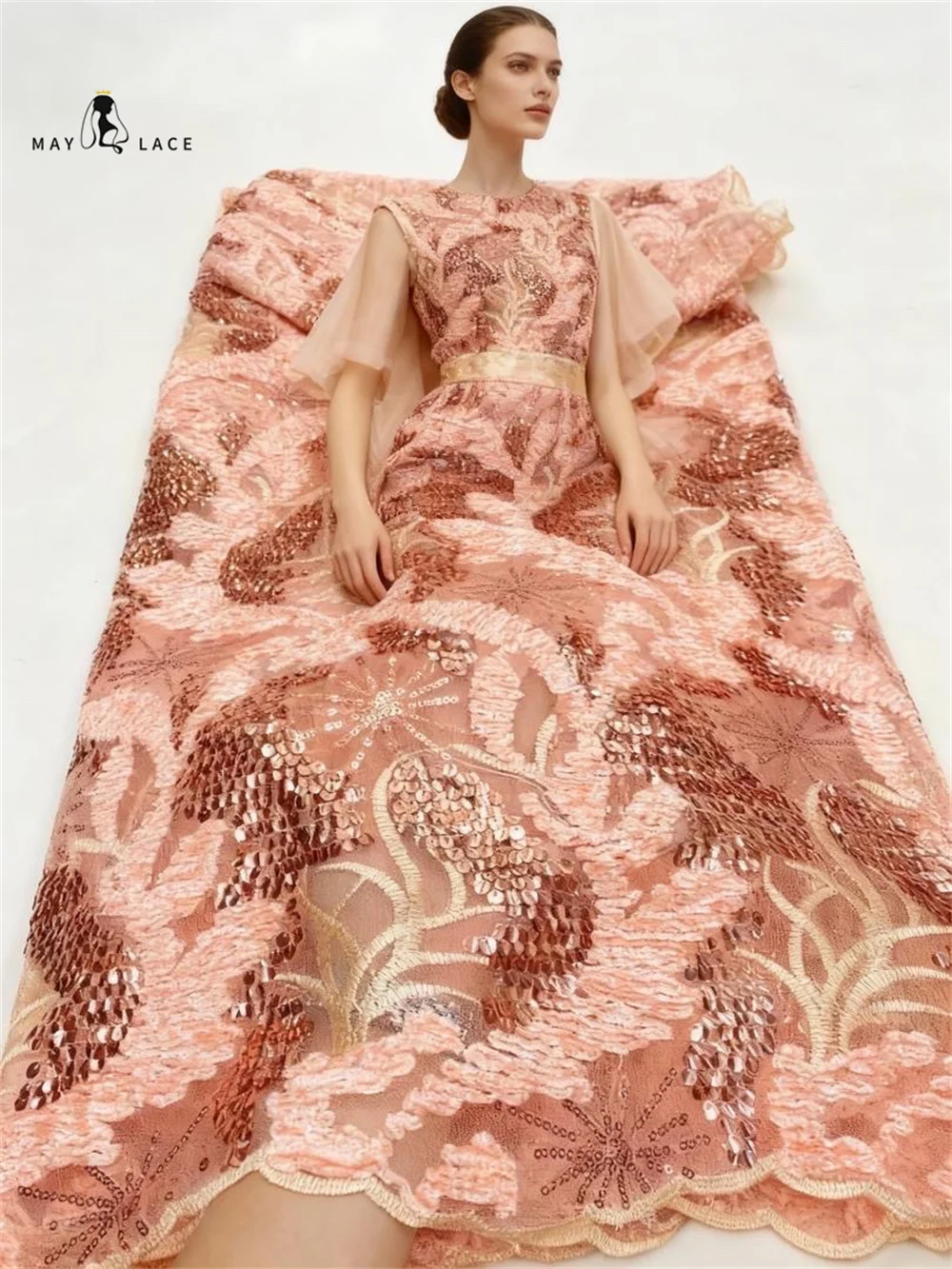 Elegant French Mesh Sequins Embroidery Sequins Lace Fabric African Nigerian Women Tulle Lace Fabrics For Wedding Dresses Sewing
Elegant French Mesh Sequins Embroidery Sequins Lace Fabric African Nigerian Women Tulle Lace Fabrics For Wedding Dresses Sewing