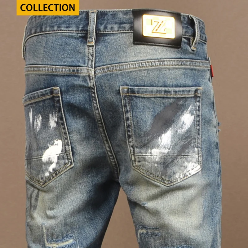 y2kstreet fashion men's jeans painted elastic slim fit y2kwashed blue jeans men's hip-hop retro denim pants hombre
y2kstreet fashion men's jeans painted elastic slim fit y2kwashed blue jeans men's hip-hop retro denim pants hombre