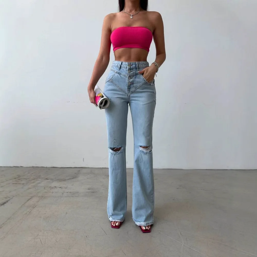European Denim Stretch High-Waist Straight Leg Jeans - Washed Fashionable and Versatile Women's Jeans Ripped Jeans for Women
European Denim Stretch High-Waist Straight Leg Jeans - Washed Fashionable and Versatile Women's Jeans Ripped Jeans for Women
