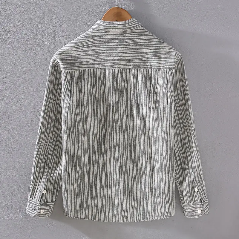 Men's Spring Autumn Striped Long-Sleeve Shirt Japanese Vintage Literary Style Loose Fit Wrinkle-Resistant Casual Shirt Jacket
Men's Spring Autumn Striped Long-Sleeve Shirt Japanese Vintage Literary Style Loose Fit Wrinkle-Resistant Casual Shirt Jacket