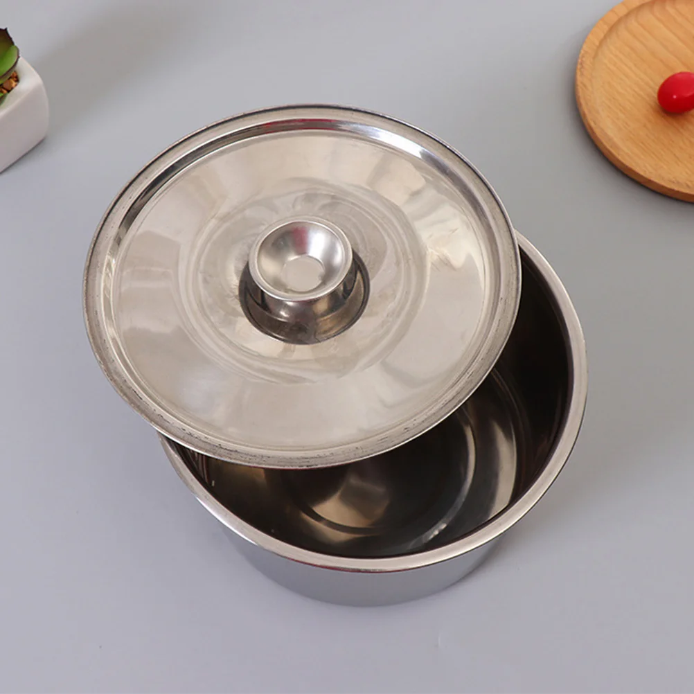 Stainless Steel Condiment Basin Seasoning Cylinde Non-magnetic Stainless Steel Dish with Cover (Silver 16x16x9)
Stainless Steel Condiment Basin Seasoning Cylinde Non-magnetic Stainless Steel Dish with Cover (Silver 16x16x9)