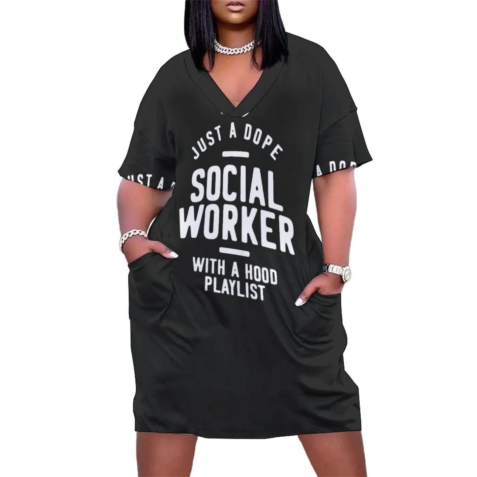 Just A Dope Social Worker With A Hood Playlist Loose Pocket Dress birthday dresses for women Aesthetic clothing
Just A Dope Social Worker With A Hood Playlist Loose Pocket Dress birthday dresses for women Aesthetic clothing