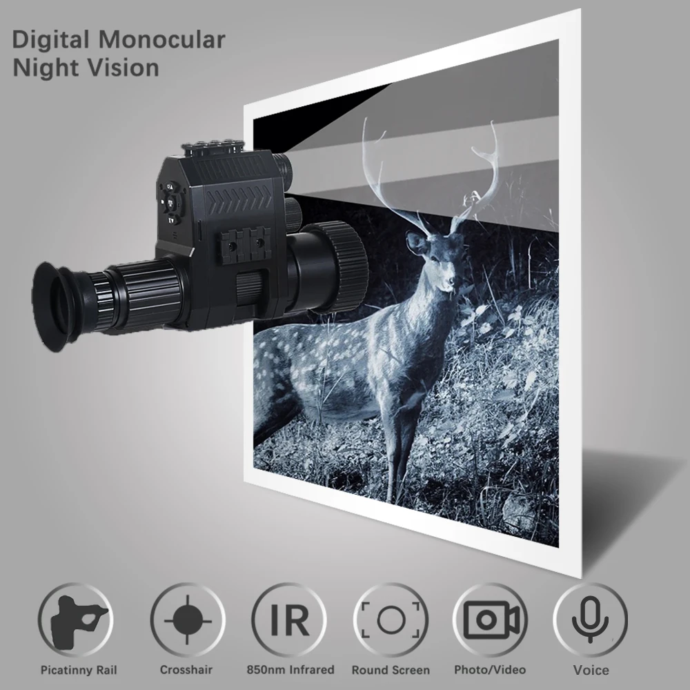 NK007S 1.2 Inch Display Monocular Night Vision Scope Video Cameras Infrared Riflescope Hunting Optical Scopes
NK007S 1.2 Inch Display Monocular Night Vision Scope Video Cameras Infrared Riflescope Hunting Optical Scopes