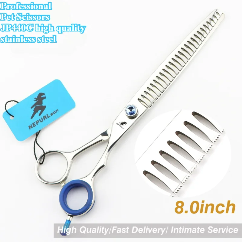 Jp440C High Quality 8inch Curved Teeth Scissors Pet Grooming Thinning Scissors Curved Fluffy Shears Dog Shears Pet Styling Tools
Jp440C High Quality 8inch Curved Teeth Scissors Pet Grooming Thinning Scissors Curved Fluffy Shears Dog Shears Pet Styling Tools