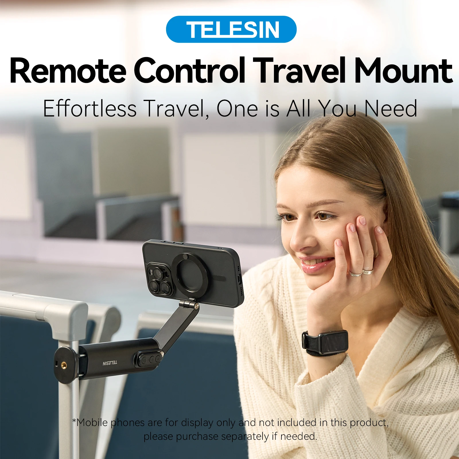 TELESIN 3 in 1 Selfie stick Phone Holder Wireless Remote Control Travel Clamp Magnetic 360° rotation Holder For Smart Phone
TELESIN 3 in 1 Selfie stick Phone Holder Wireless Remote Control Travel Clamp Magnetic 360° rotation Holder For Smart Phone