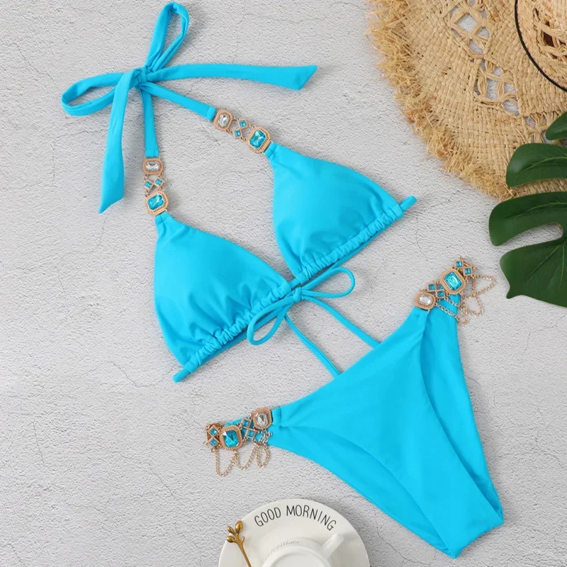 Sexy Women's Swimsuit With Rhinestones Solid Bikinis Female Swimwear 2025 Push Up Bikini Beachwear Swimming Bathing Suit Bather
Sexy Women's Swimsuit With Rhinestones Solid Bikinis Female Swimwear 2025 Push Up Bikini Beachwear Swimming Bathing Suit Bather