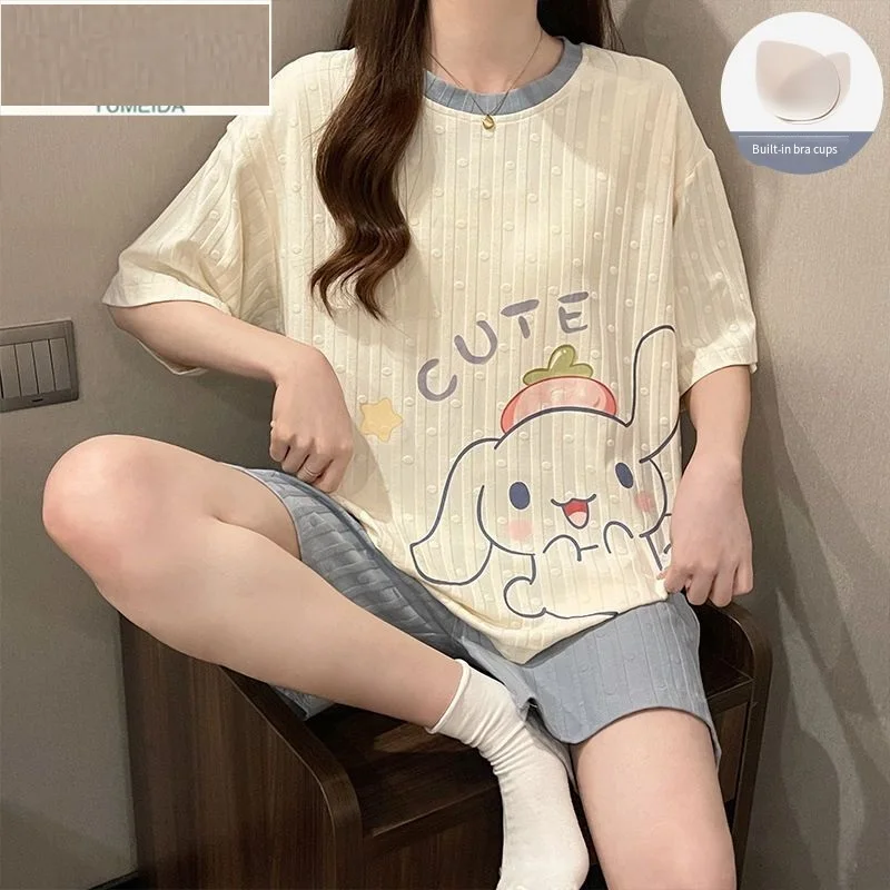 Sanrio Cinnamoroll Cute Pajama 2 Piece Women Shorts Short Sleeve Pijama Summer Pyjama Cartoon Cotton Sleepwear Student Home Suit
Sanrio Cinnamoroll Cute Pajama 2 Piece Women Shorts Short Sleeve Pijama Summer Pyjama Cartoon Cotton Sleepwear Student Home Suit